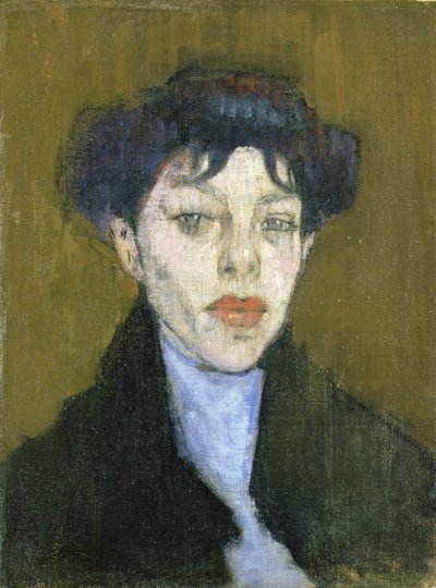 Femme avec une écharpe bleue, vers 1912 - Amedeo Modigliani